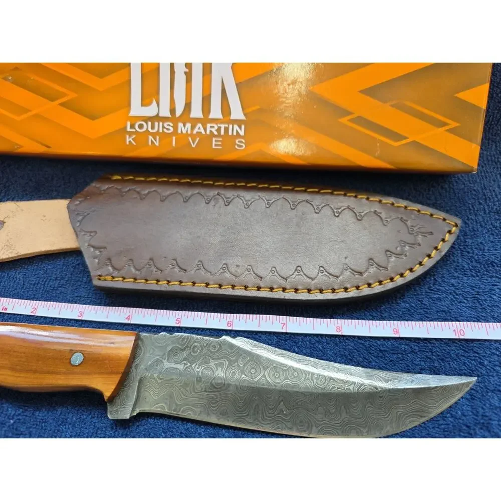 Hunting Bowie Knife 10.25 Inch Custom Forged Damascus Blade LMK Knives #6875